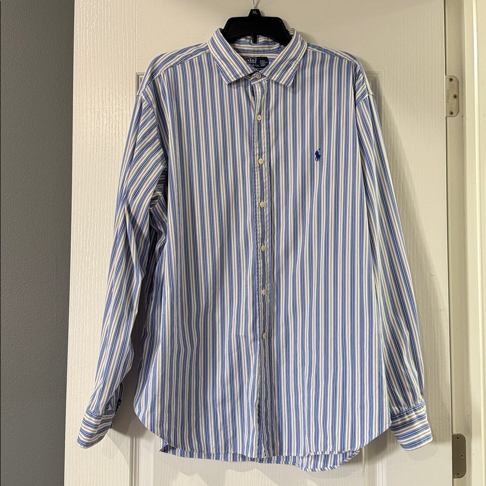Ralph Lauren Stanton Classic Fit Long Sleeve Stripedā Button-up Shirt Size XXL